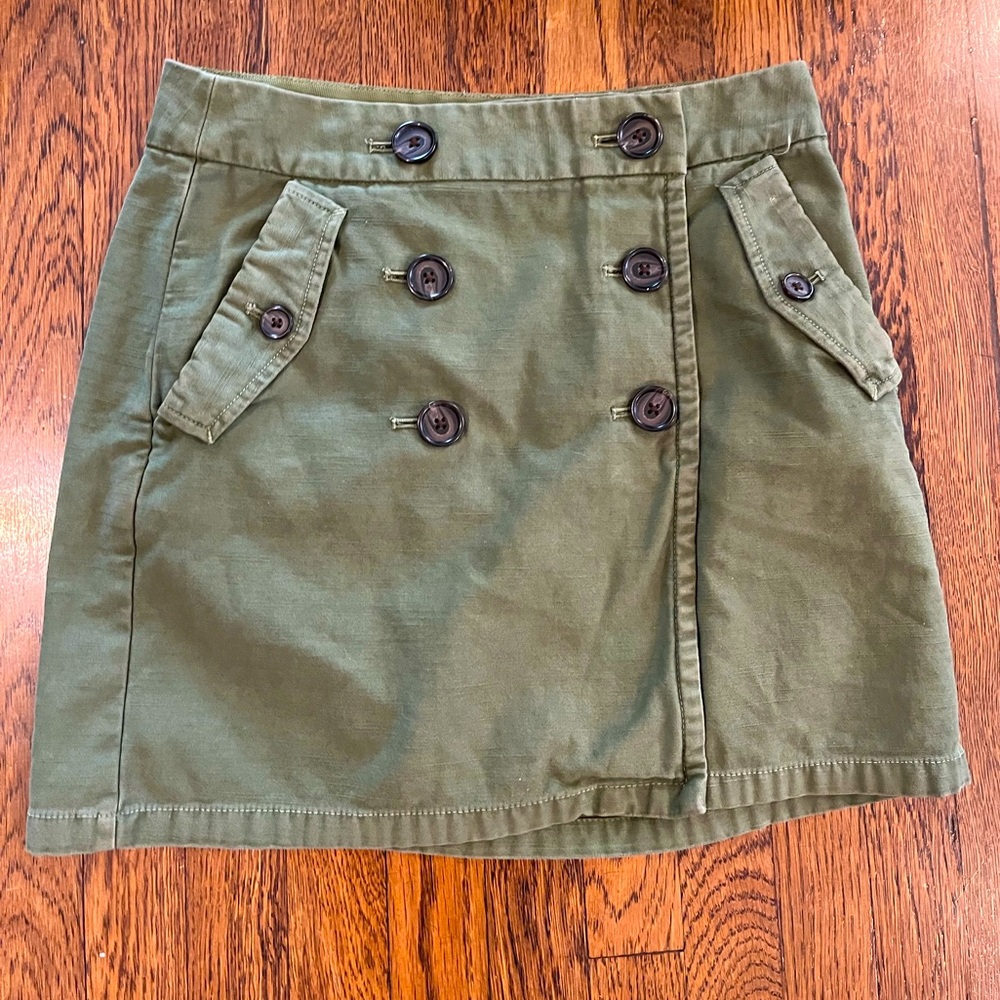 Jcrew size 2 army green mini skirt